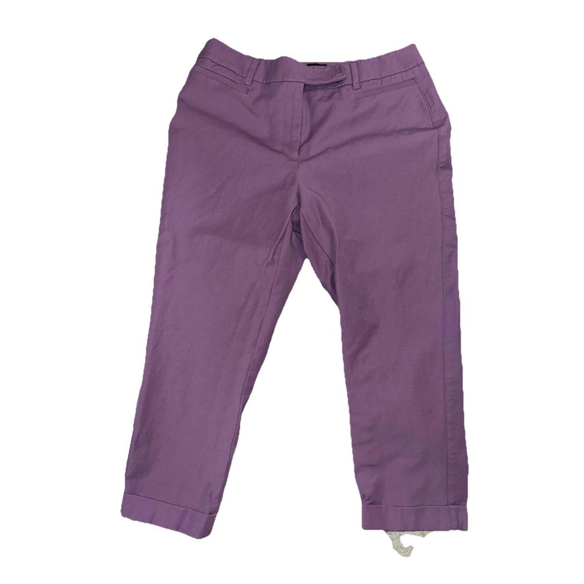 White House Black Market Whbm Women's Slim Crop Pants Purple Sz 8 Petite Spring